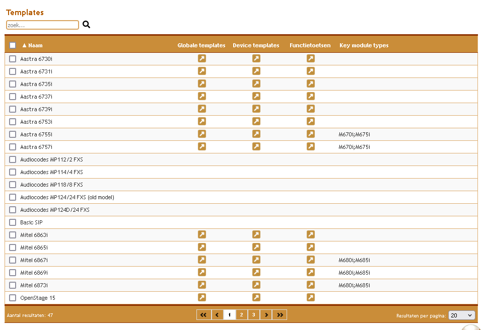devices templates overzicht